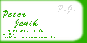 peter janik business card